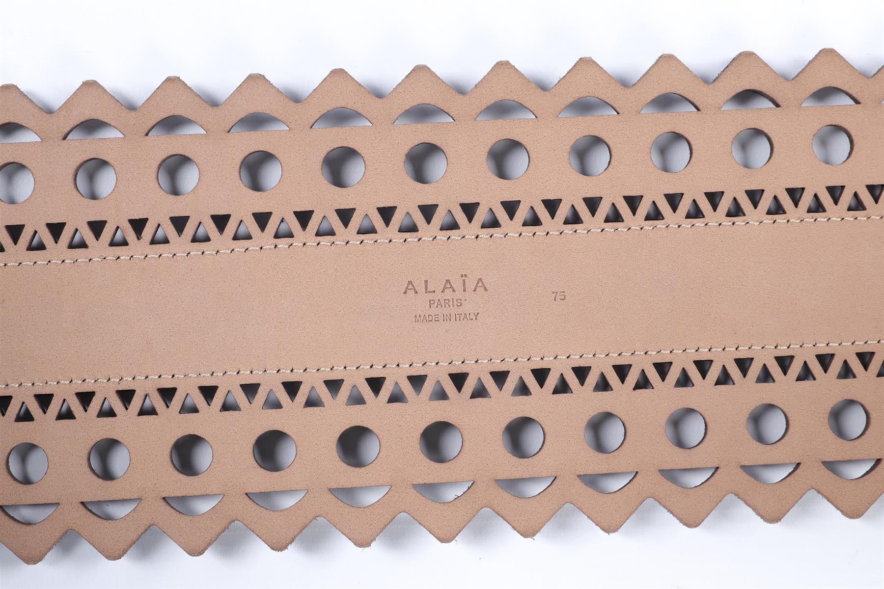 ALAÏA BLACK LEATHER WAIST BELT 75 CM