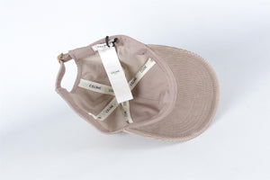 CELINE GREY TRIOMPHE CORDUROY BASEBALL CAP ONE SIZE
