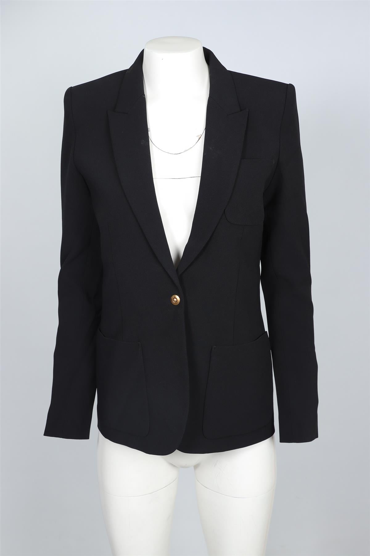 BARBARA BUI BLACK WOVEN BLAZER FR 38 UK 10