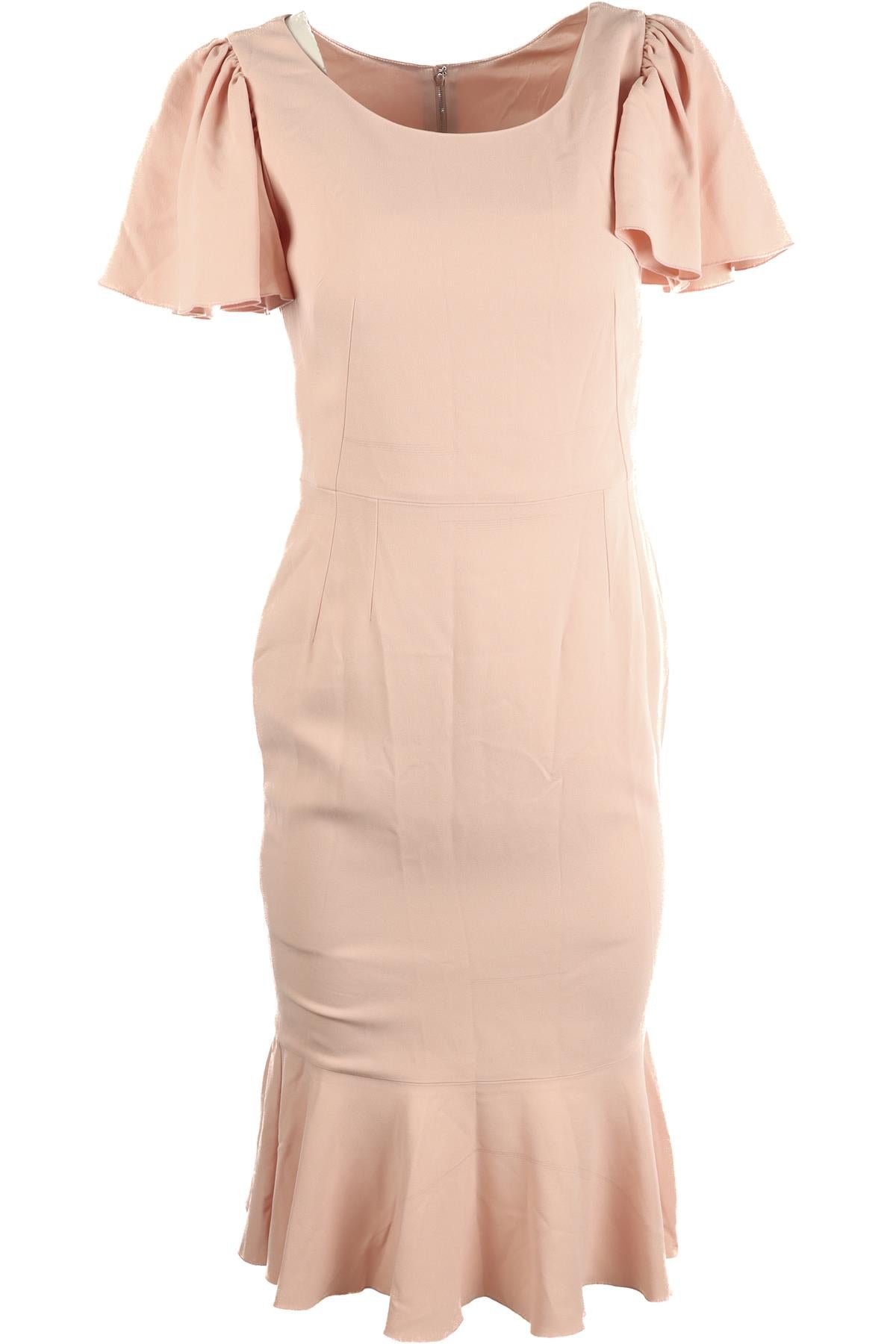 DOLCE & GABBANA PINK CREPE MIDI DRESS IT 40 UK 8