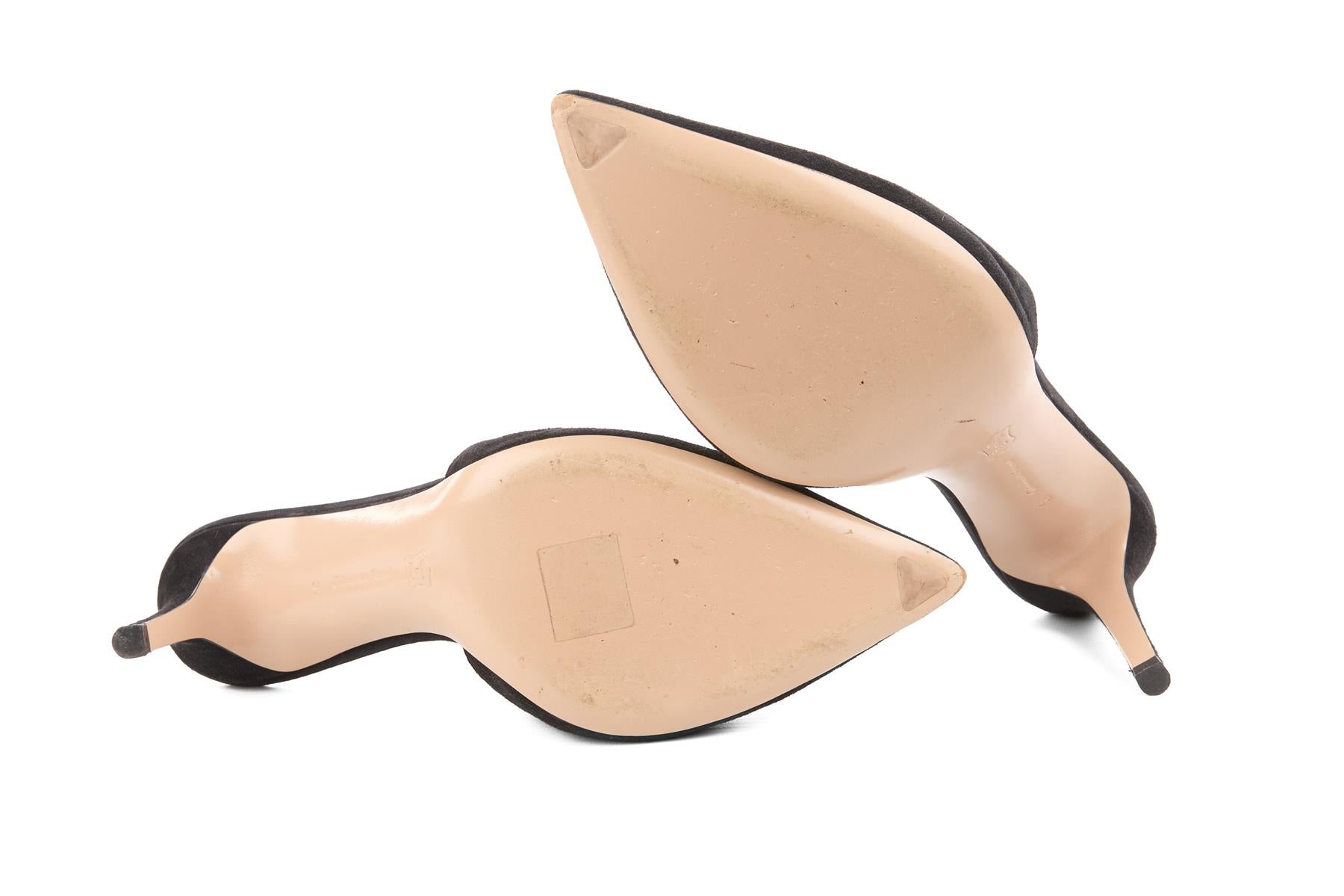 GIANVITO ROSSI BLACK SUEDE MULES EU 39 UK 6 US 9