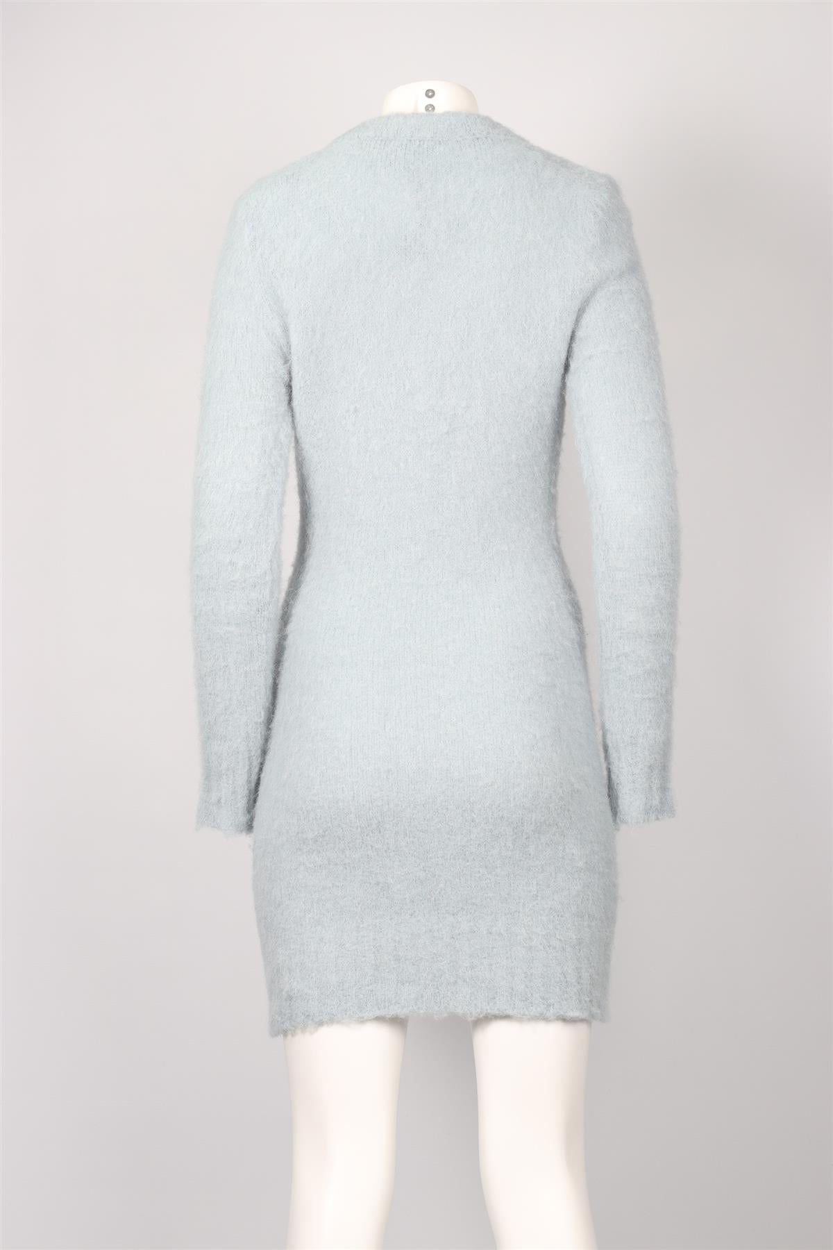 AMI PARIS BLUE ALPACA MINI DRESS MEDIUM