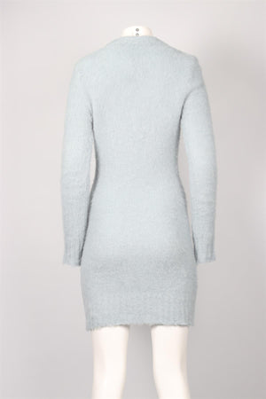 AMI PARIS BLUE ALPACA MINI DRESS MEDIUM