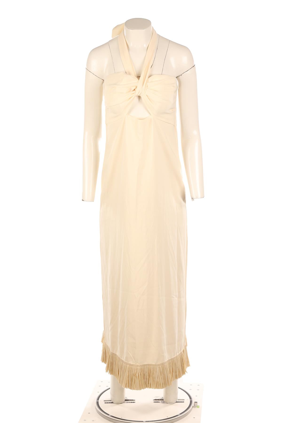 JOHANNA ORTIZ CREAM CREPE MAXI DRESS UK 8