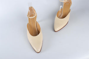 HERMÈS CREAM LEATHER PUMPS EU 38 UK 5 US 8