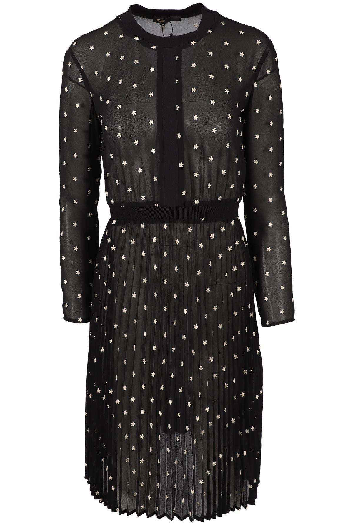 MAJE BLACK CREPE MINI DRESS UK 10