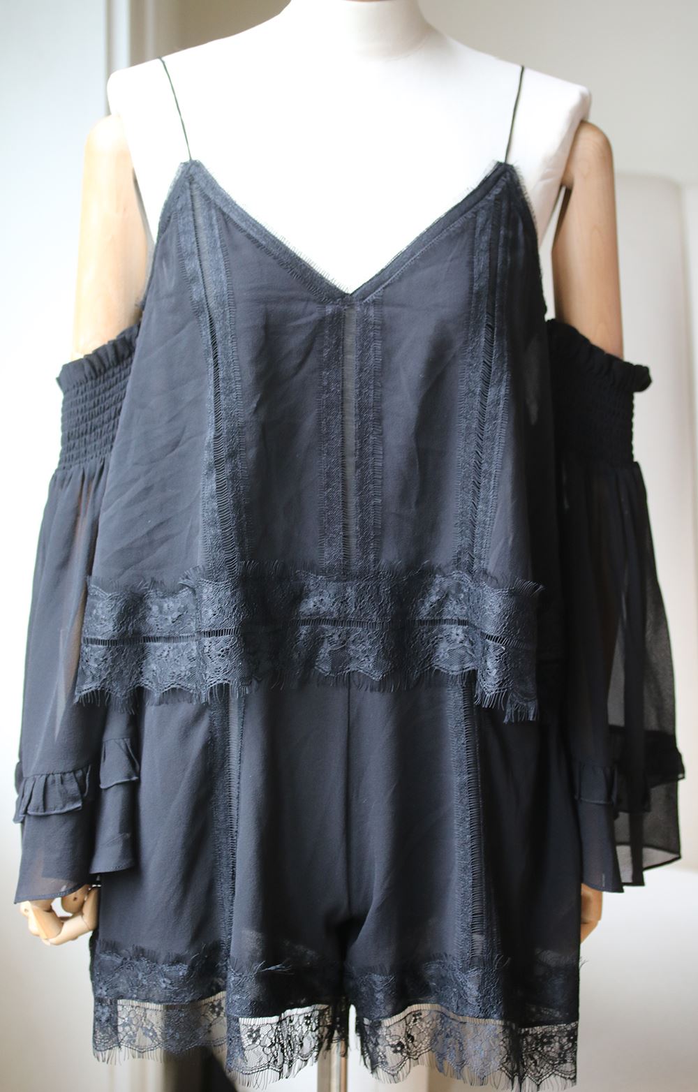 NICHOLAS GEORGETTE LACE TRIM ROMPER UK 10