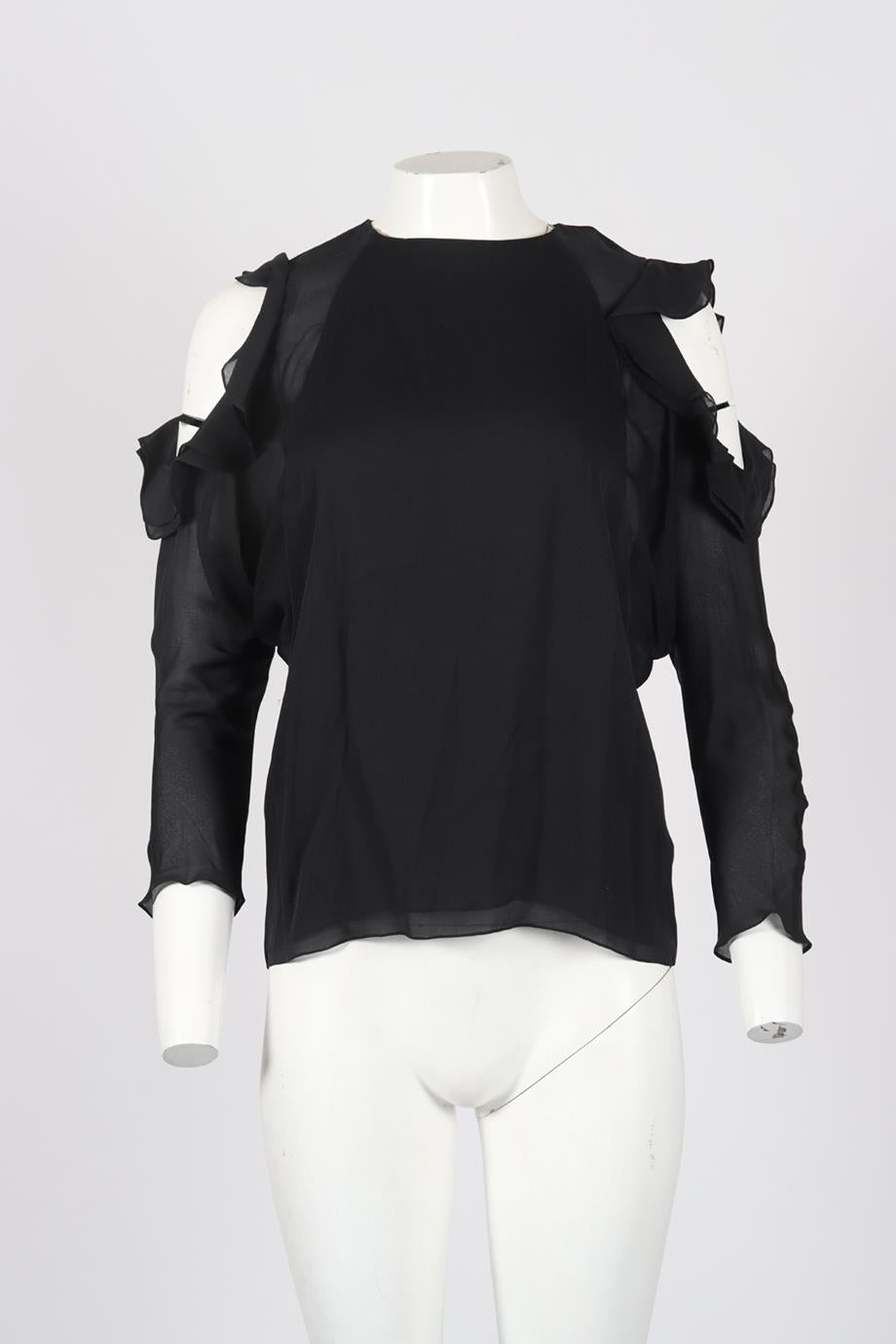 CHLOÉ COLD SHOULDER SILK TOP FR 38 UK 10