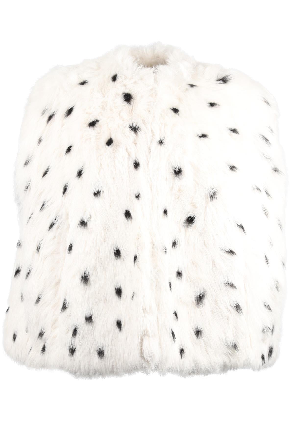 GUCCI WHITE SHEARLING CAPE IT 40 UK 8