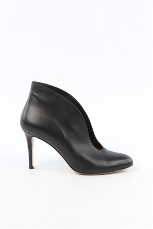 GIANVITO ROSSI BLACK LEATHER ANKLE BOOTS EU 38 UK 5 US 8