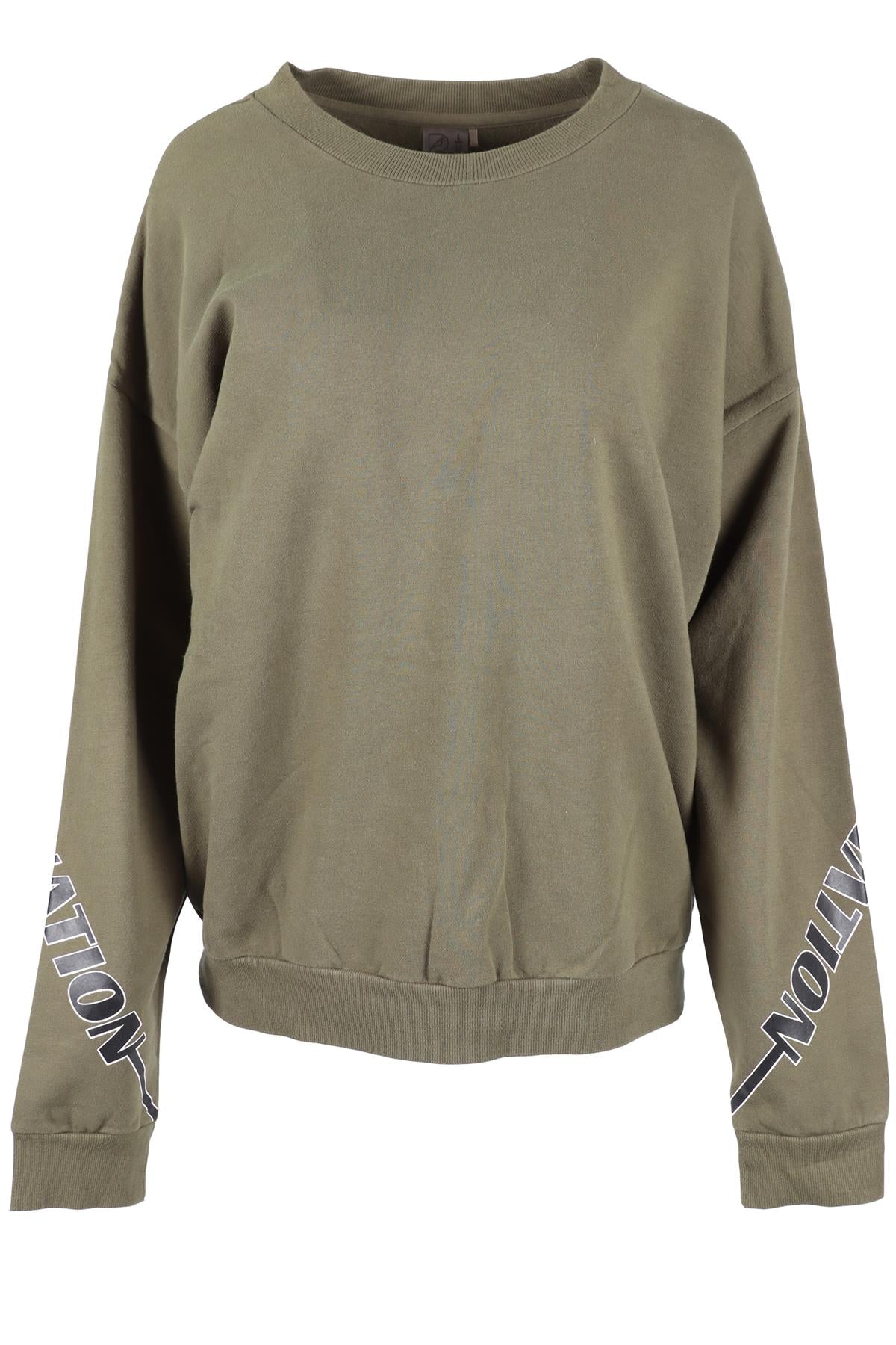 P.E NATION GREEN COTTON BLEND SWEATSHIRT LARGE