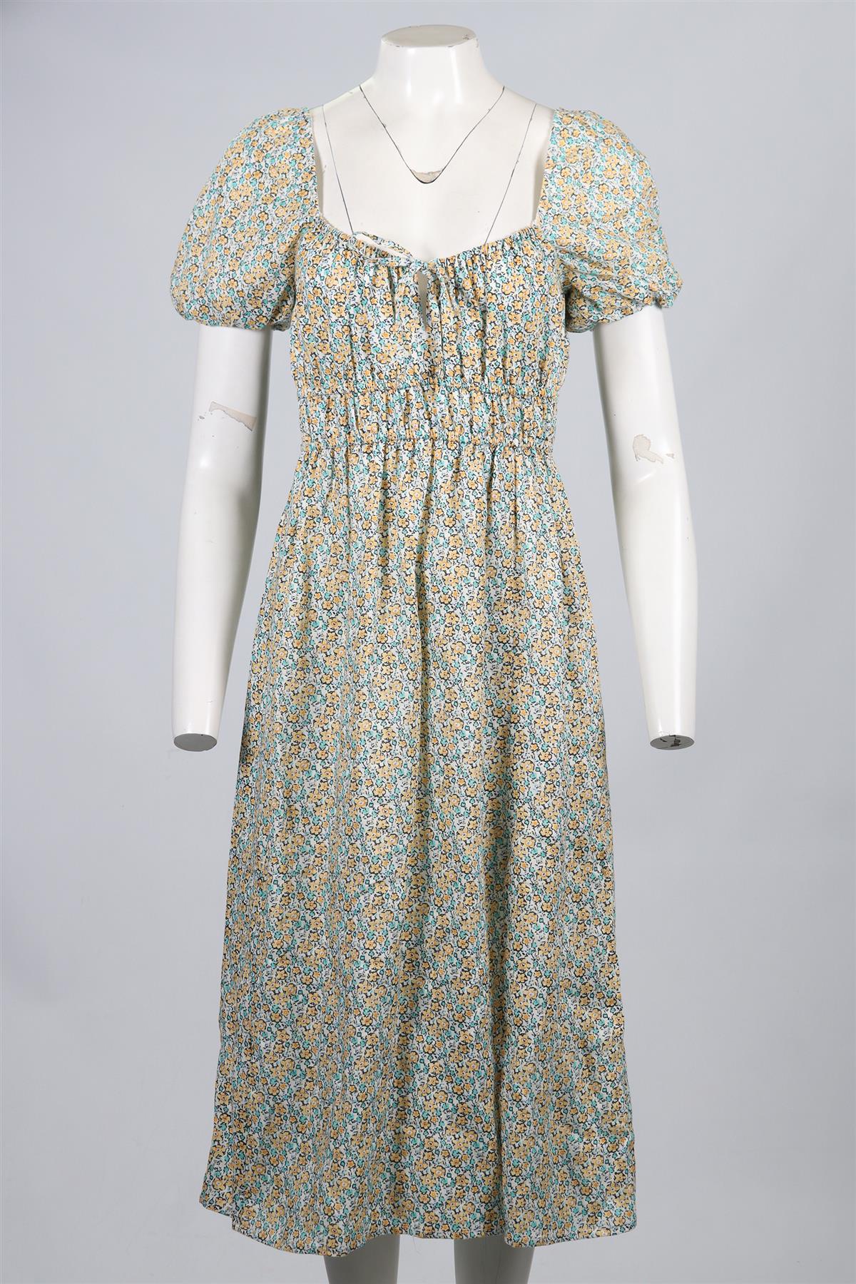 FAITHFULL THE BRAND LINEN MIDI DRESS SMALL
