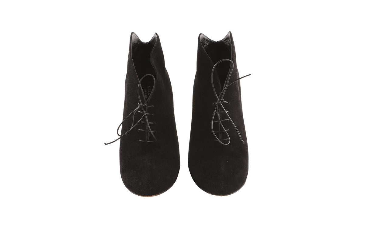 GUCCI BLACK SUEDE ANKLE BOOTS EU 38 UK 5 US 8