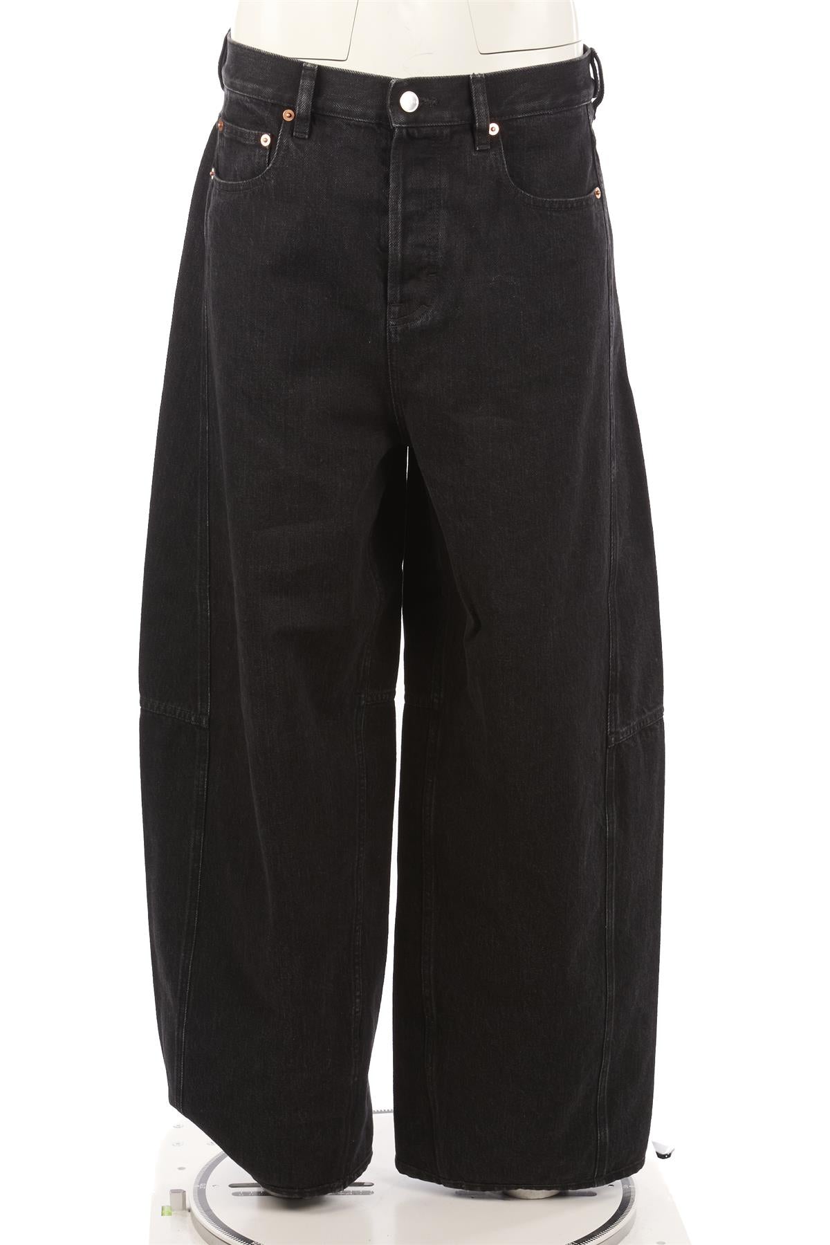 GUCCI BLACK HIGH RISE BARREL LEG JEANS W28
