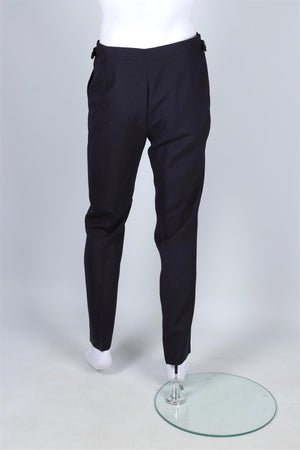 HUSBANDS NAVY MEN'S WOOL STRAIGHT LEG PANTS FR 40 UK/US WAIST 32
