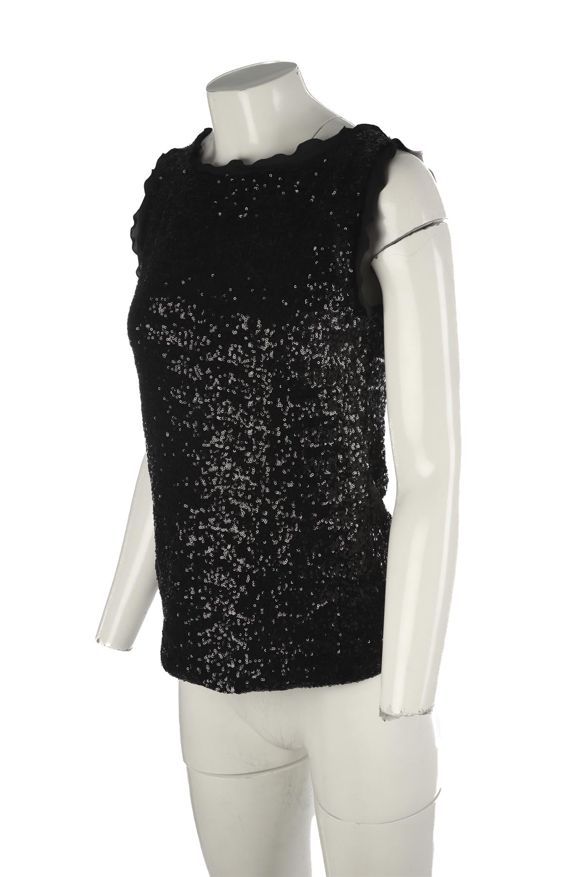 MOSCHINO CHEAP AND CHIC BLACK SEQUIN TOP IT 42 UK 10