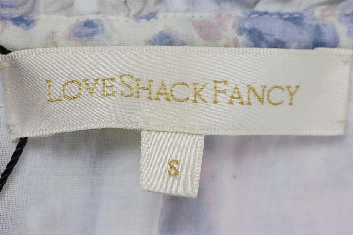 LOVESHACKFANCY FLORAL PRINT COTTON MAXI DRESS SMALL
