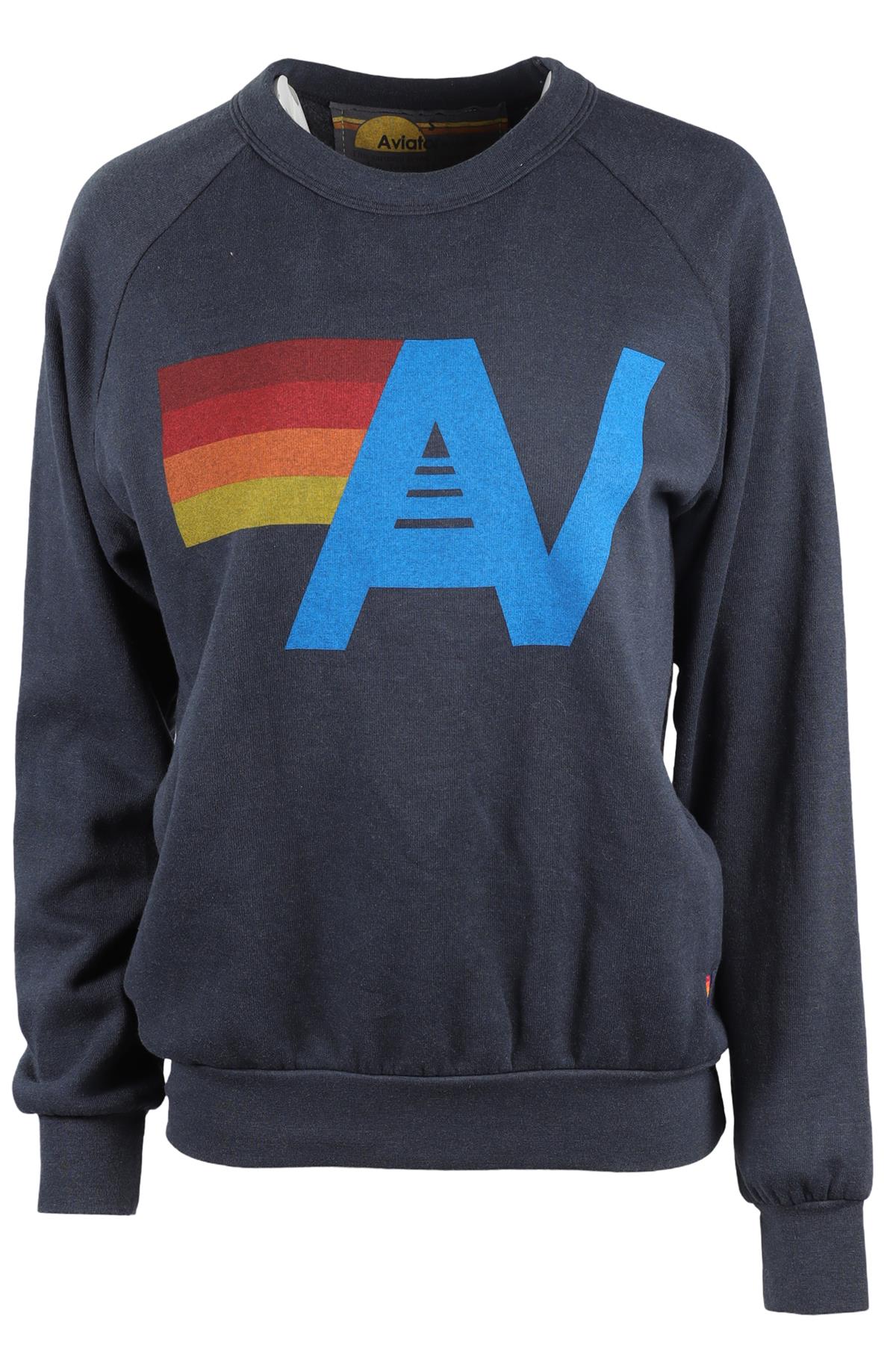 AVIATOR NATION NAVY COTTON SWEATSHIRT SMALL