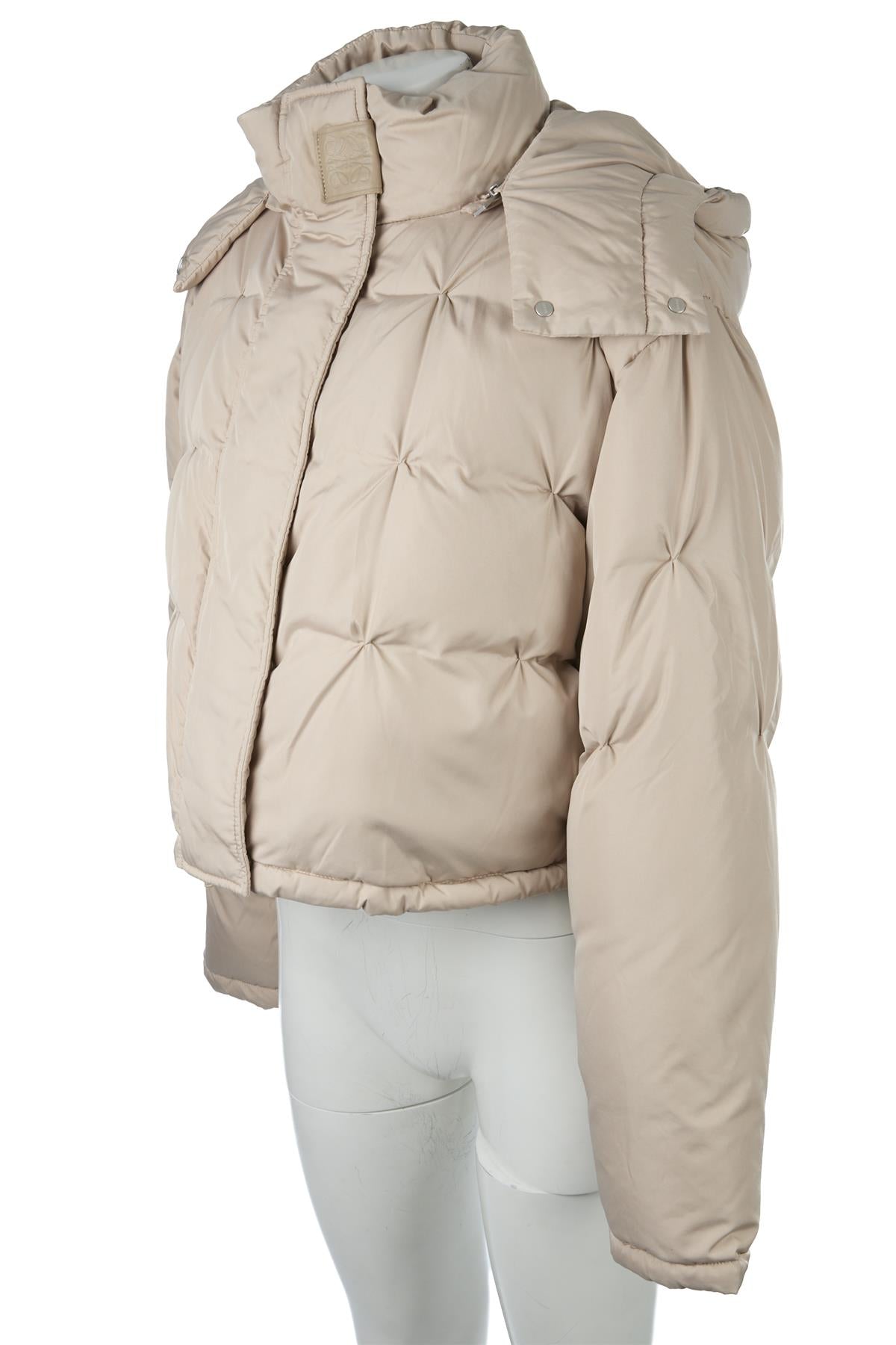 LOEWE BEIGE PADDED DOWN JACKET FR 36 UK 8