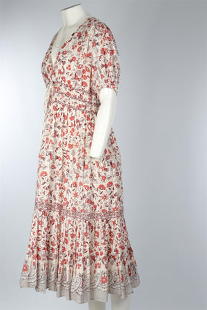 ULLA JOHNSON MULTI COTTON MAXI DRESS US 10 UK 14