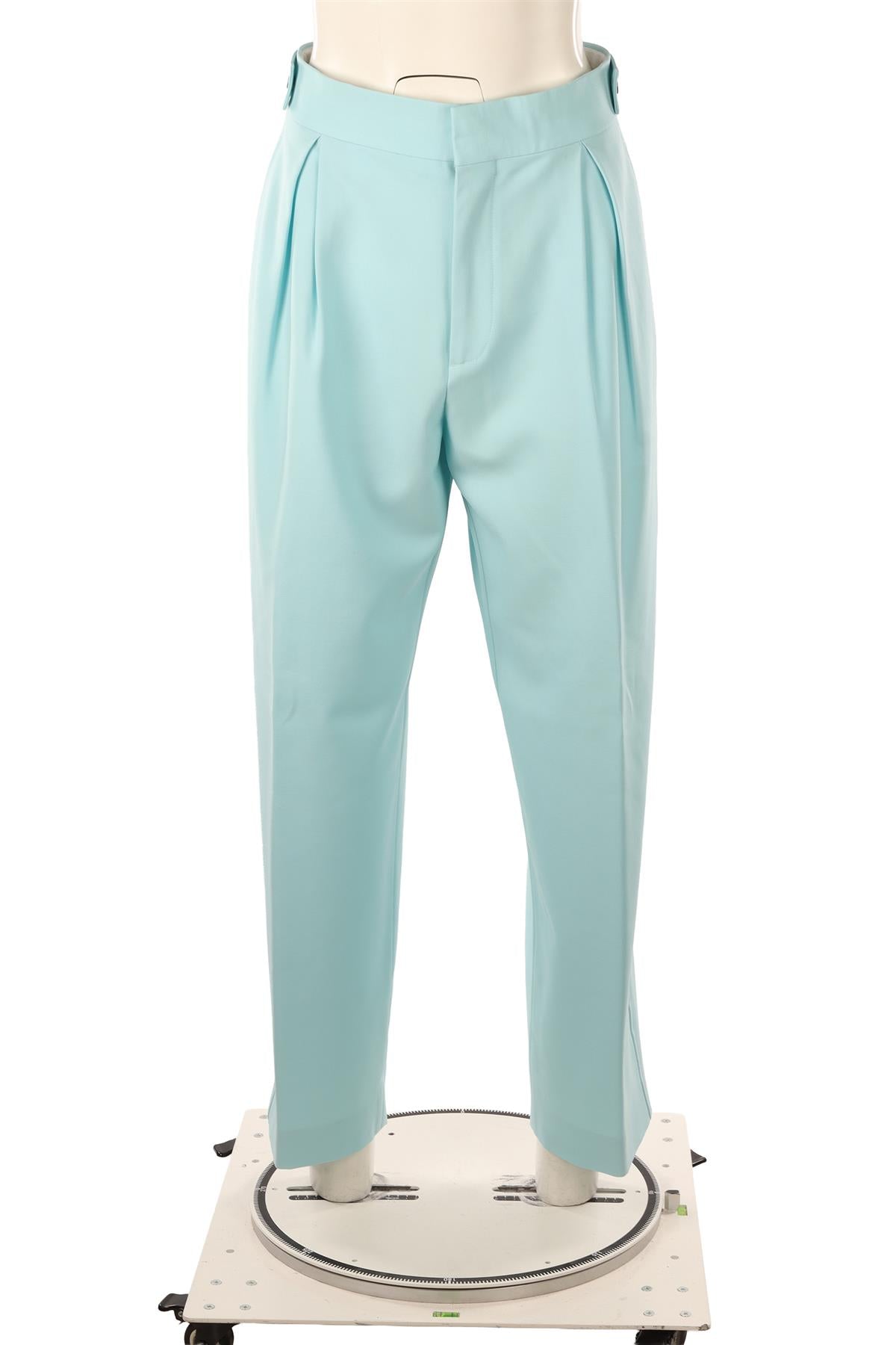 BOTTEGA VENETA BLUE WOOL STRAIGHT LEG PANTS IT 40 UK 8