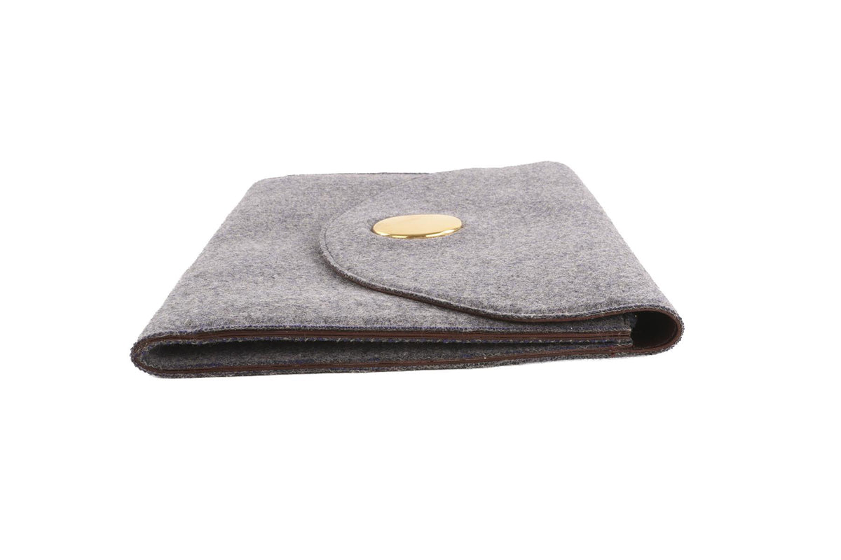 CÉLINE BLUE ORB FELT CLUTCH