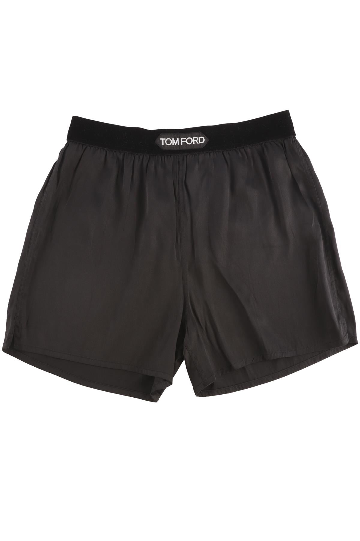 TOM FORD BLACK SILK SHORTS XSMALL