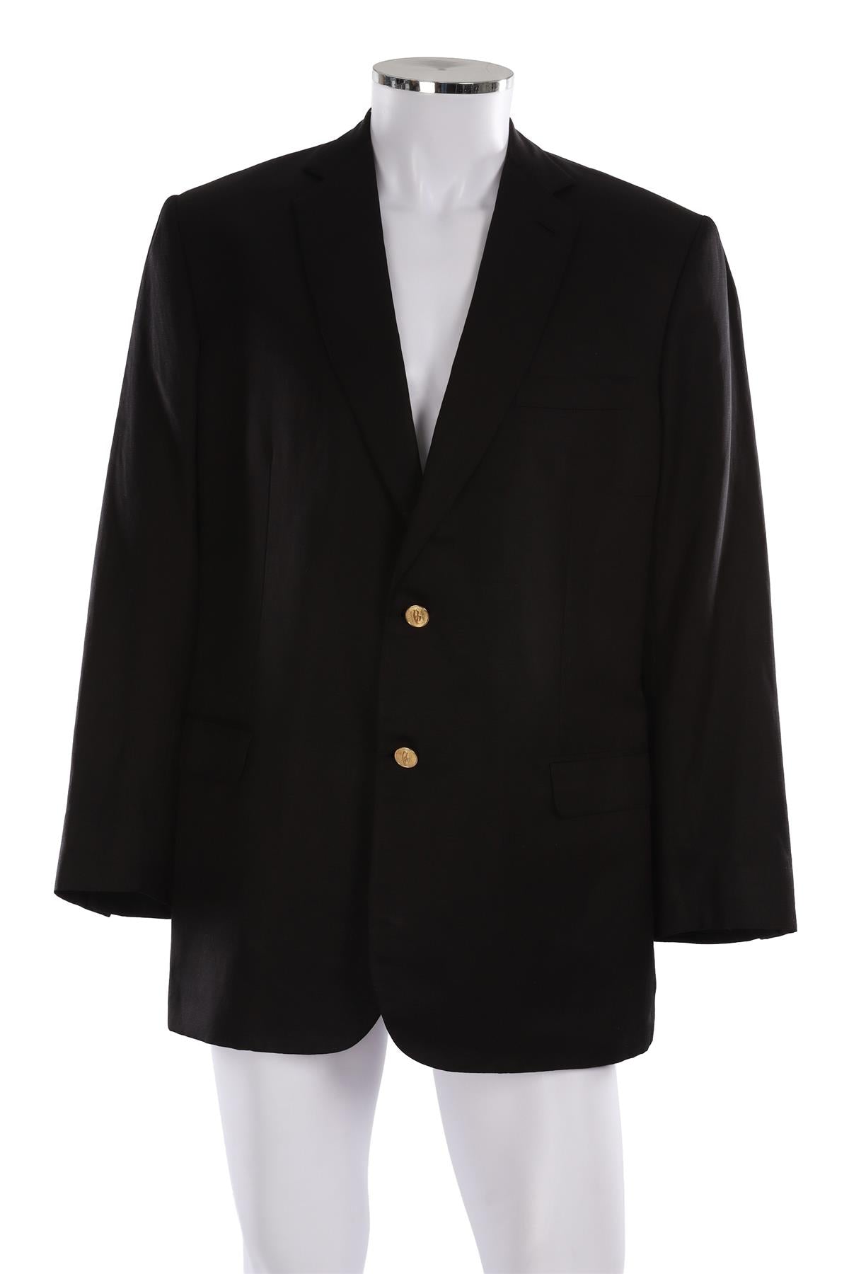 BRIONI MEN'S BLACK LINEN JACKET IT 46L UK/US 36