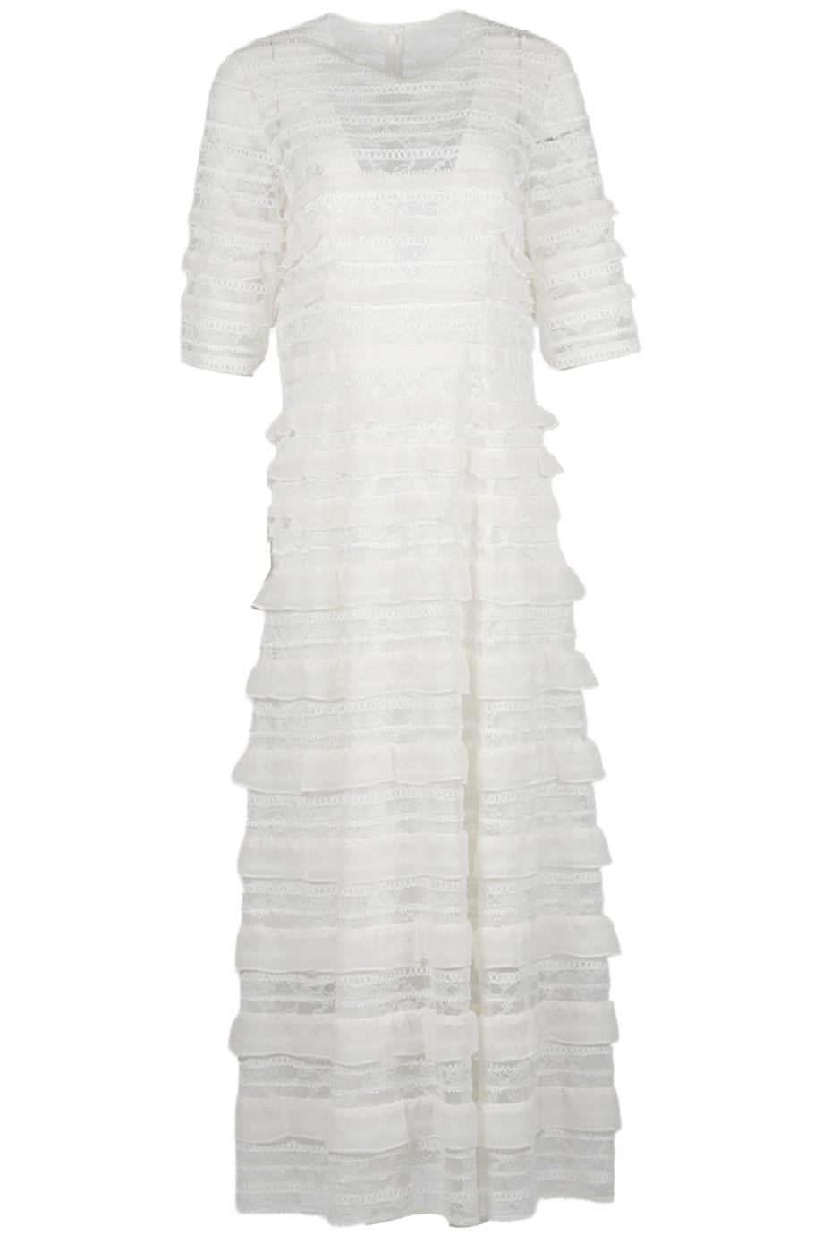 CASTARELLOS EMBROIDERED TULLE MAXI DRESS FR 46 UK 18