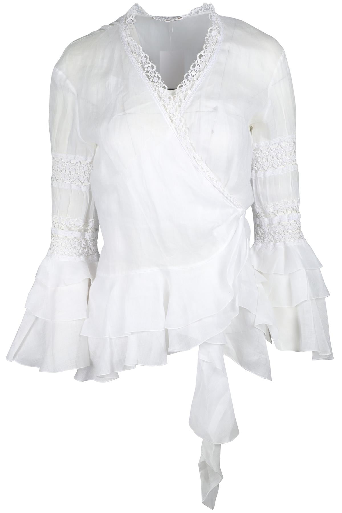 ERMANNO SCERVINO WHITE RAMIE TOP IT 40 UK 8