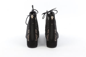 CHRISTIAN DIOR BLACK NAUGHTILY-D SUEDE ANKLE BOOTS EU 37.5 UK 4.5 US 7.5