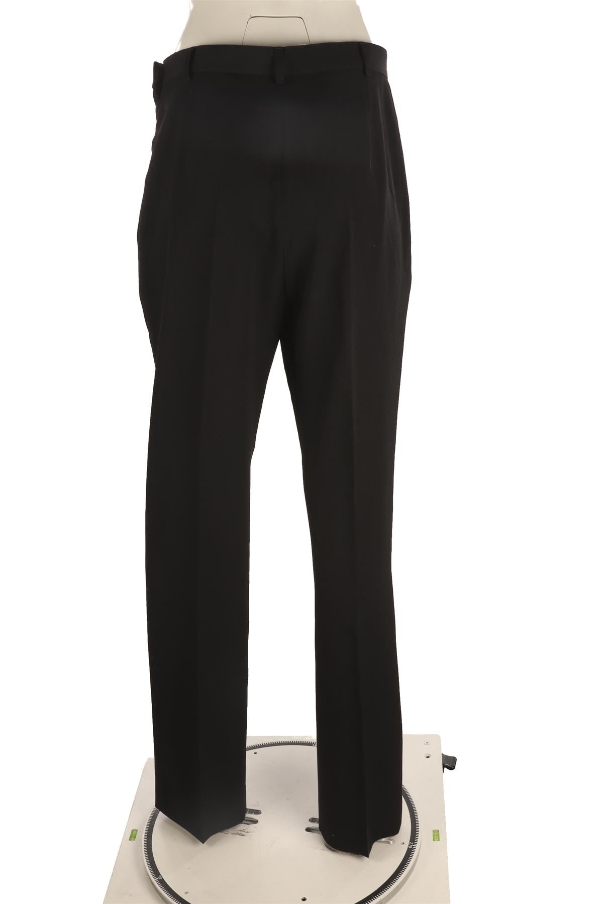 THE ROW BLACK WOOL HIGH RISE STRAIGHT LEG PANTS US 8 UK 12