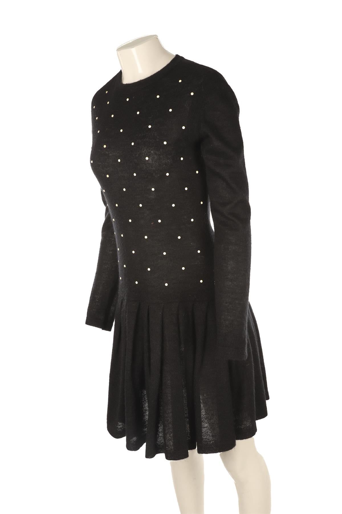 CHANEL BLACK 2014 CASHMERE MIDI DRESS FR 38 UK 10