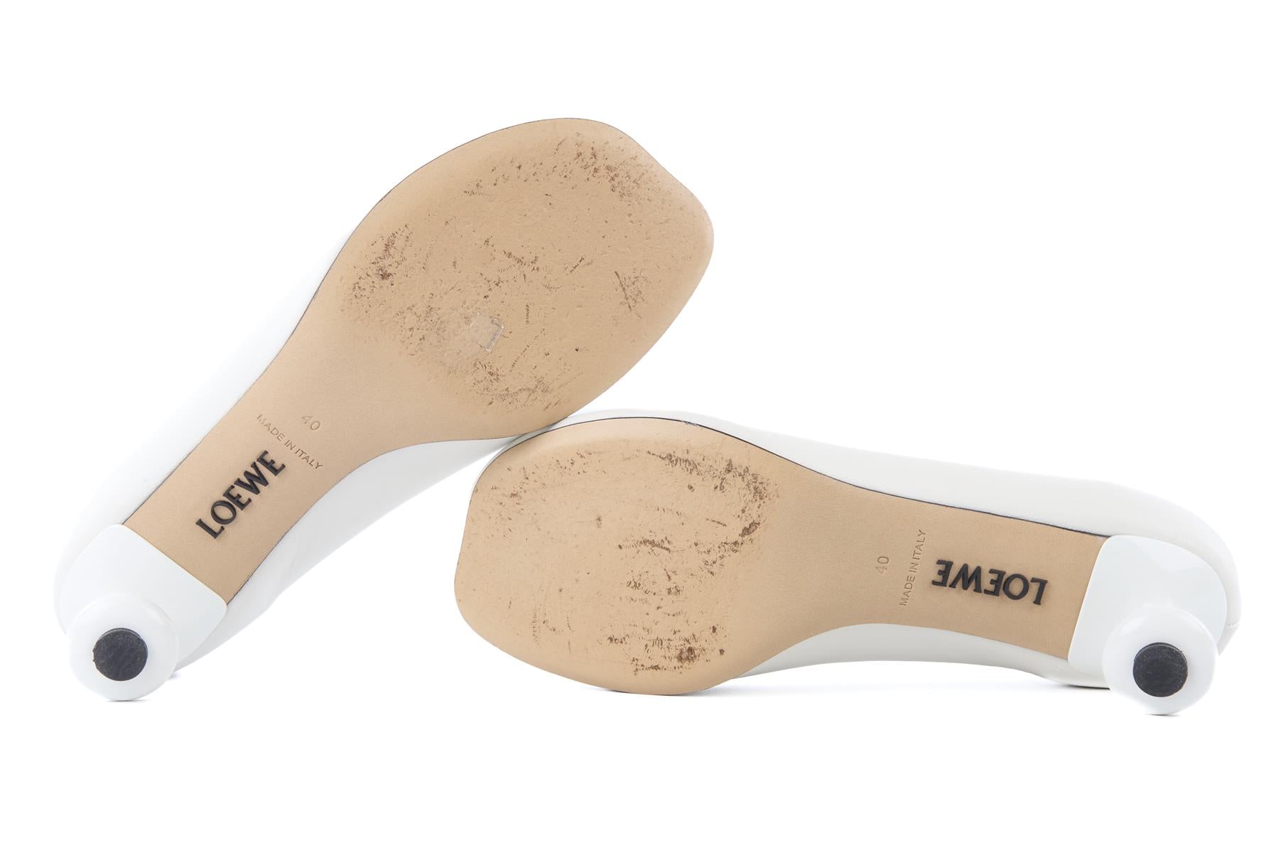 LOEWE WHITE TOY LEATHER PUMPS EU 40 UK 7 US 10