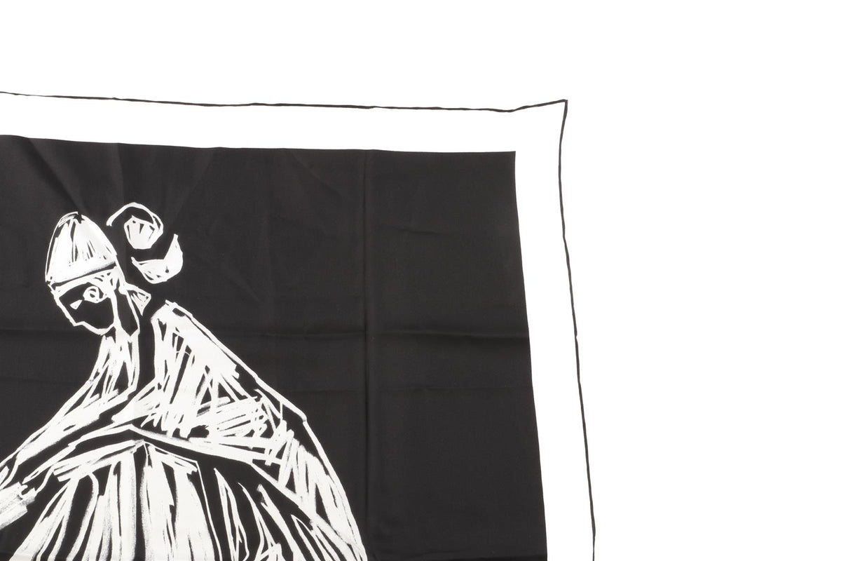 LANVIN BLACK SILK SCARF ONE SIZE