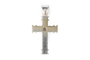 THEO FENNELL CROSS 18K WHITE GOLD AND DIAMOND PENDANT