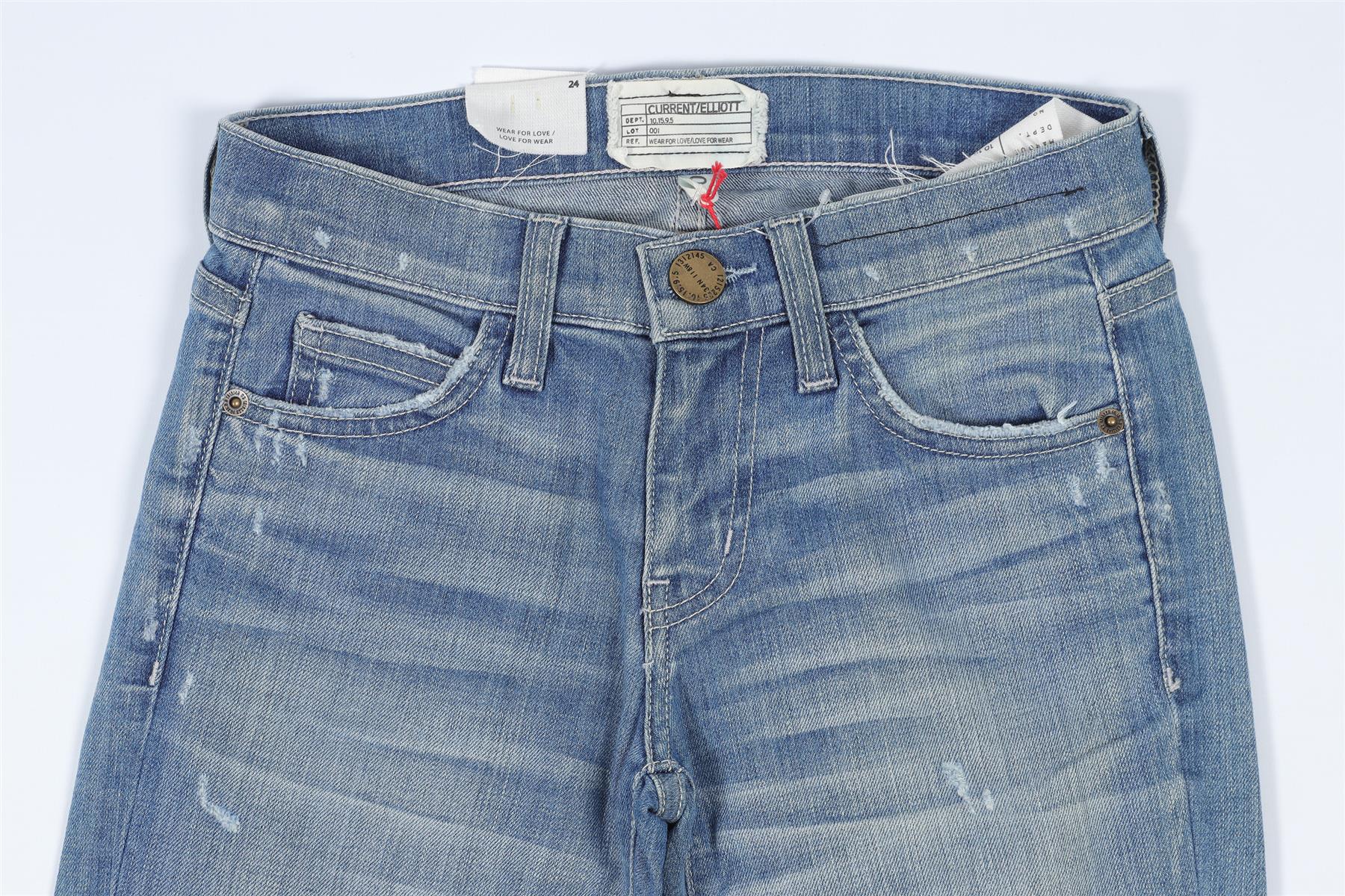 CURRENT/ELLIOTT BLUE MID RISE SKINNY JEANS W24 UK 6