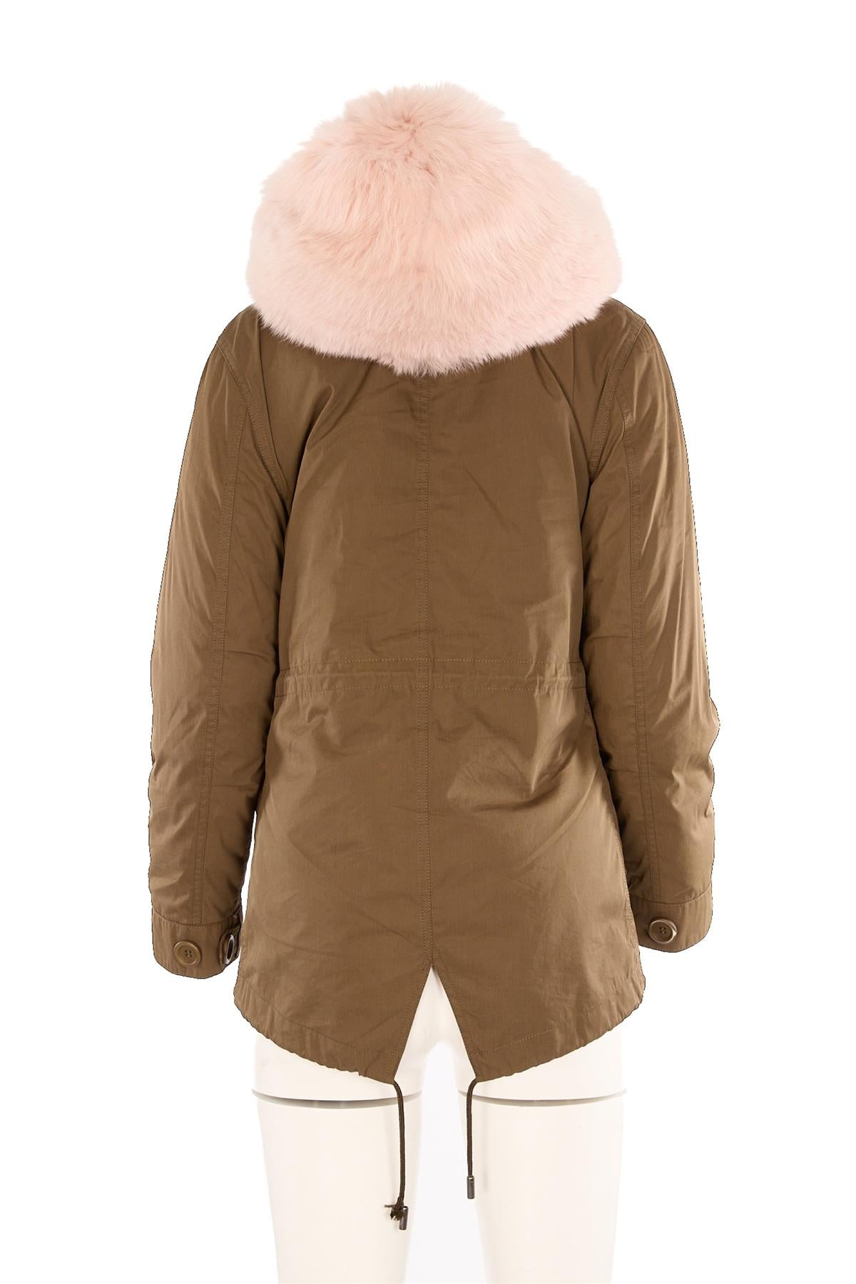 ARMY BY YVES SALAMON GREEN FOX FUR JACKET SMALL