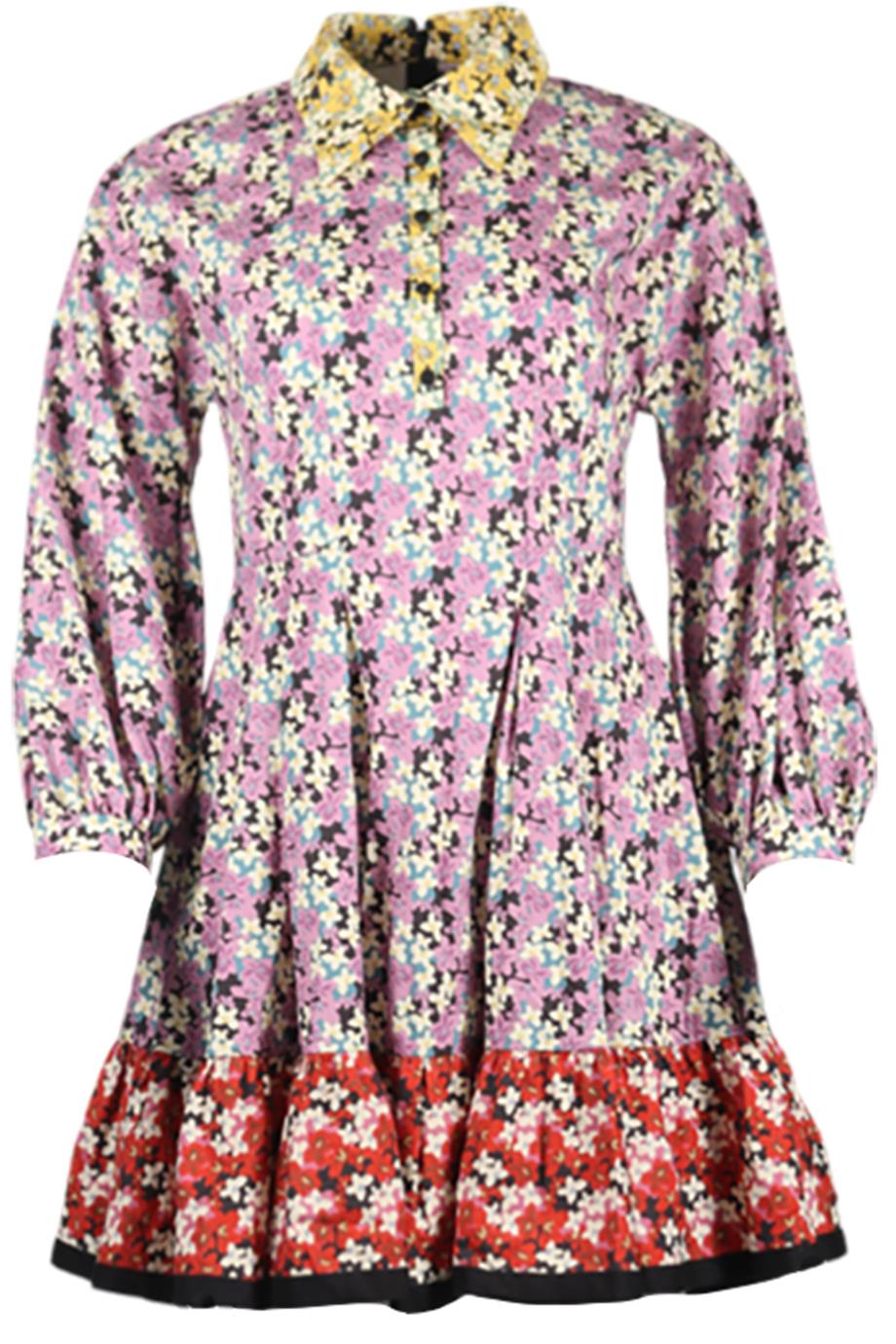 VALENTINO FLORAL PRINT COTTON MINI DRESS IT 36 UK 4
