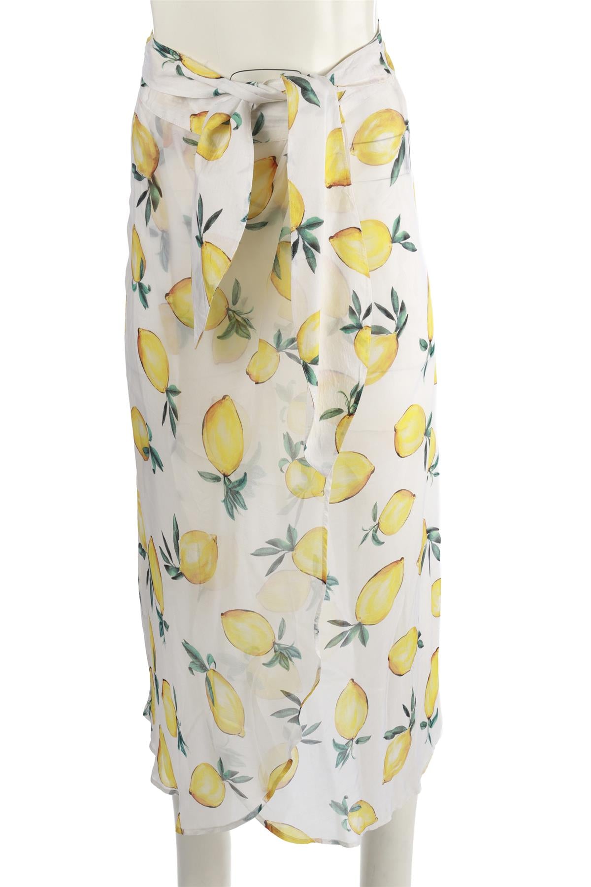 ALEXANDRA MIRO WHITE SATIN MIDI SKIRT SMALL