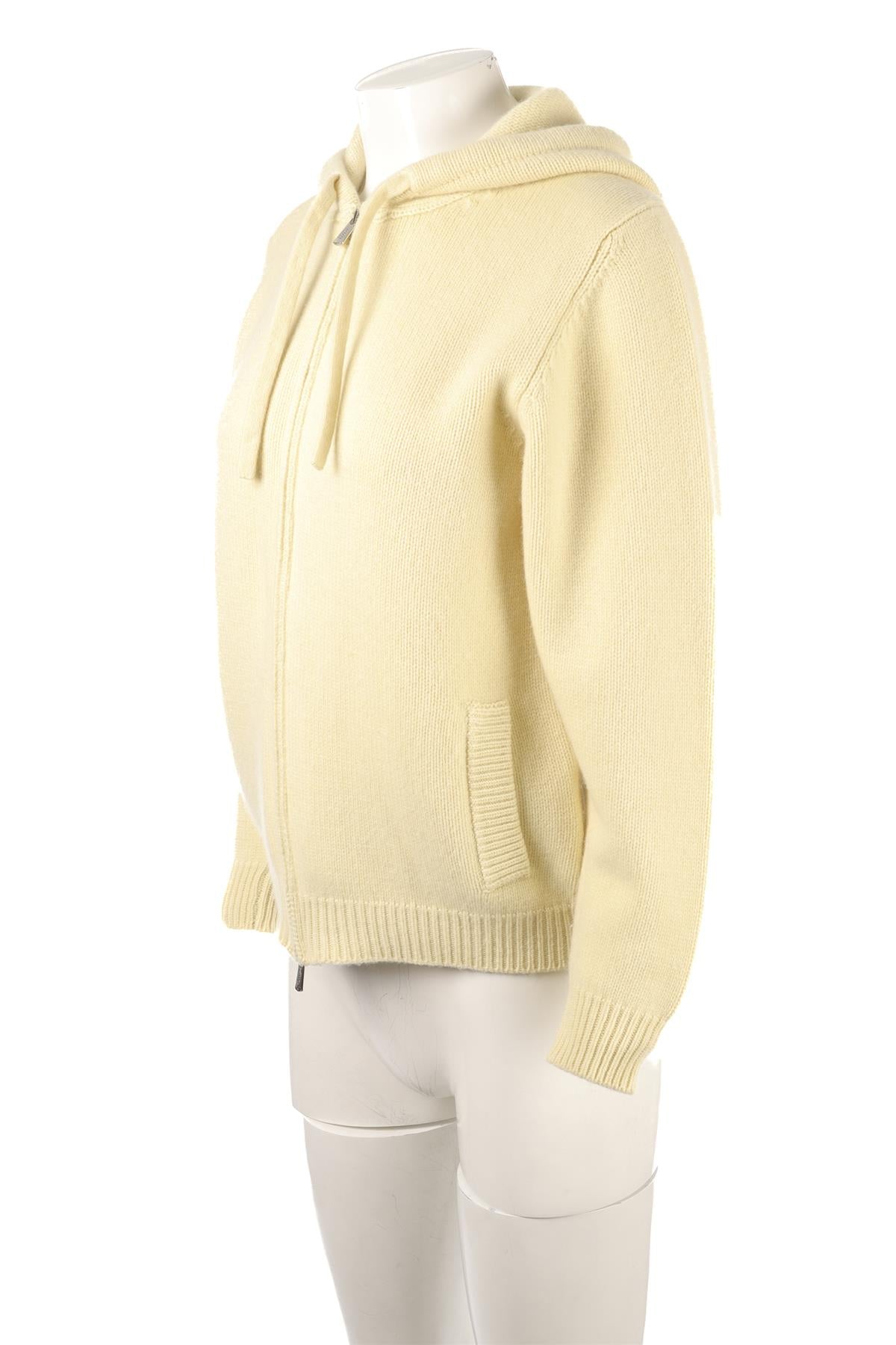 FEDELI YELLOW CASHMERE HOODIE IT 46 UK 14
