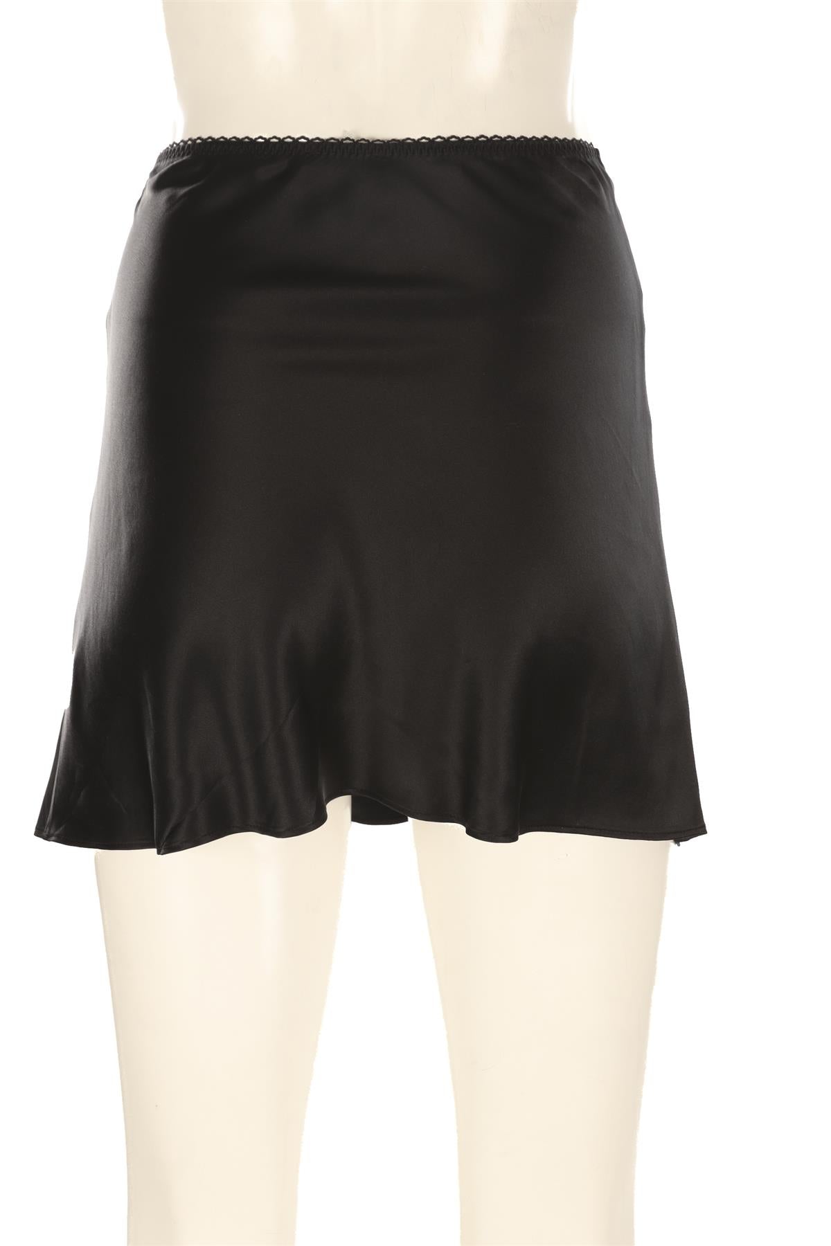 DÔEN BLACK SILK MINI SKIRT XSMALL