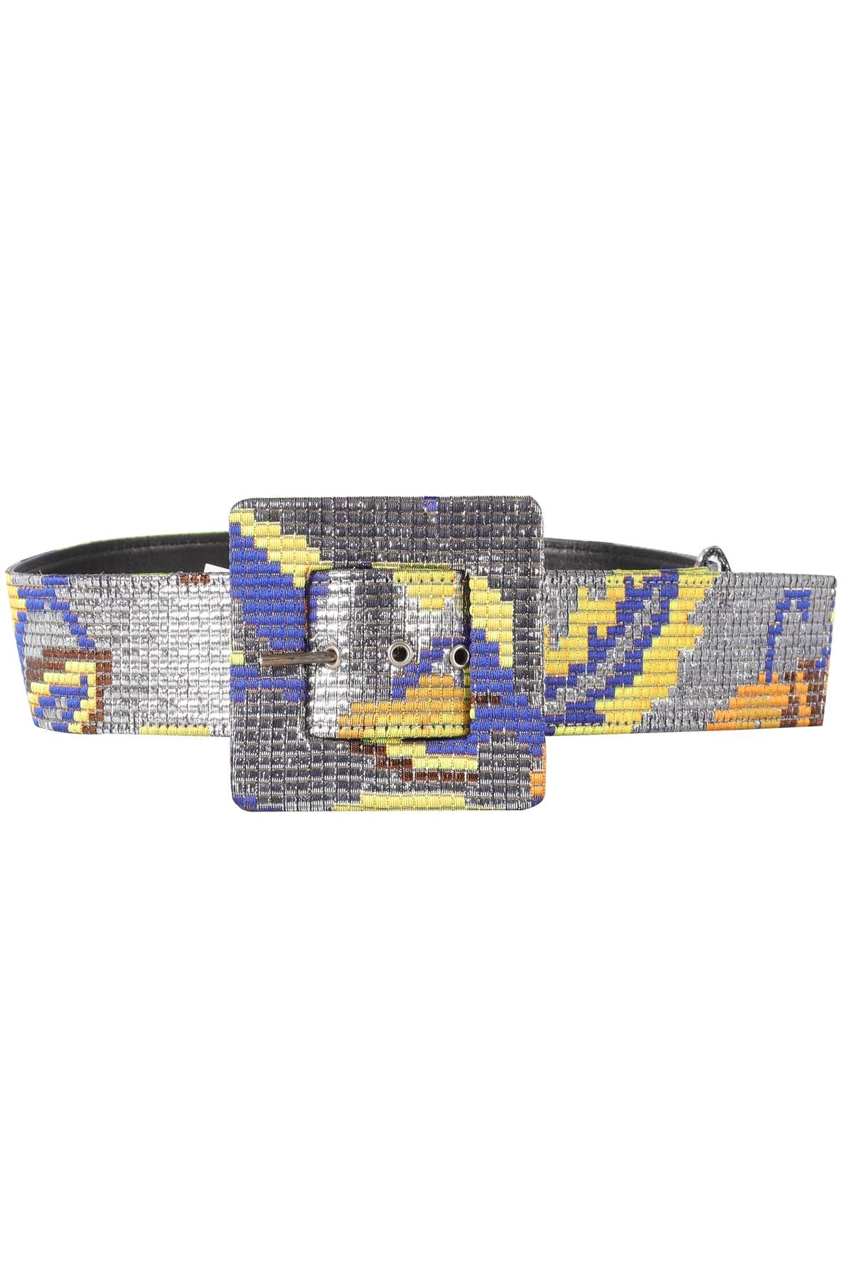 MAISON RABIH KAYROUZ SILVER FABRIC WAIST BELT