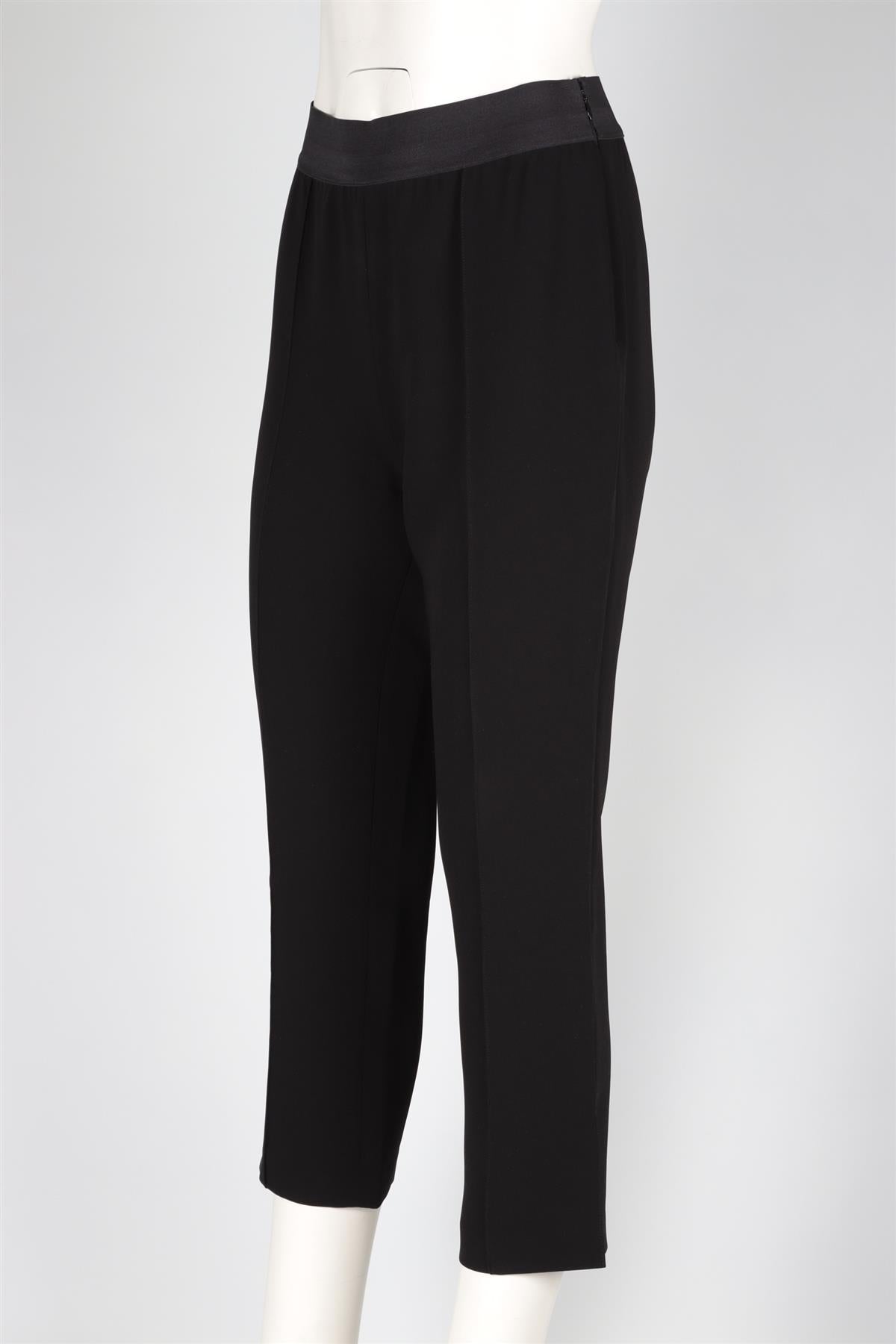 CINQ A SEPT BLACK SILK STRAIGHT LEG PANTS US 6 UK 10