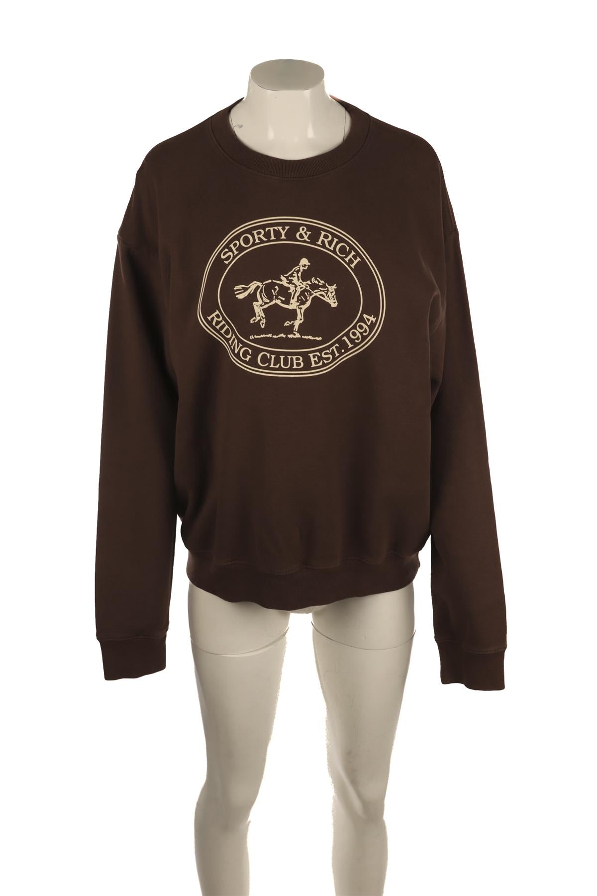 SPORTY & RICH BROWN COTTON SWEATSHIRT MEDIUM