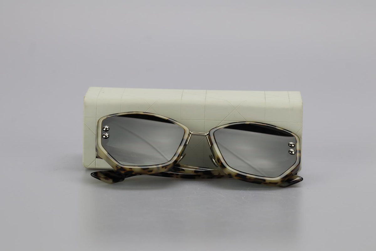 CHRISTIAN DIOR HEXAGON FRAME TORTOISESHELL ACETATE SUNGLASSES