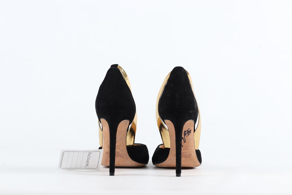 ALEJANDRO INGELMO SUEDE AND LEATHER PUMPS EU 37 UK 4 US 7