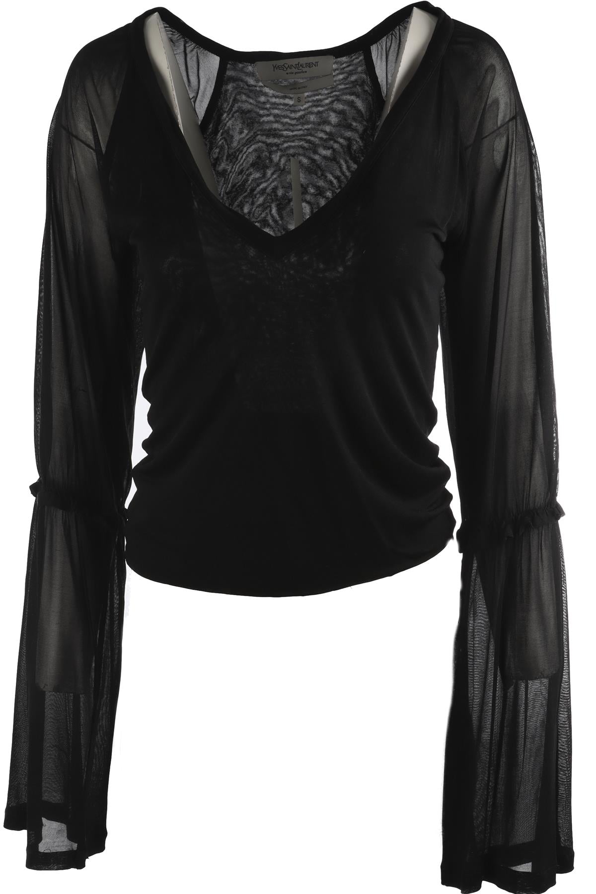 YVES SAINT LAURENT RIVE GAUCHE BLACK SILK TOP SMALL