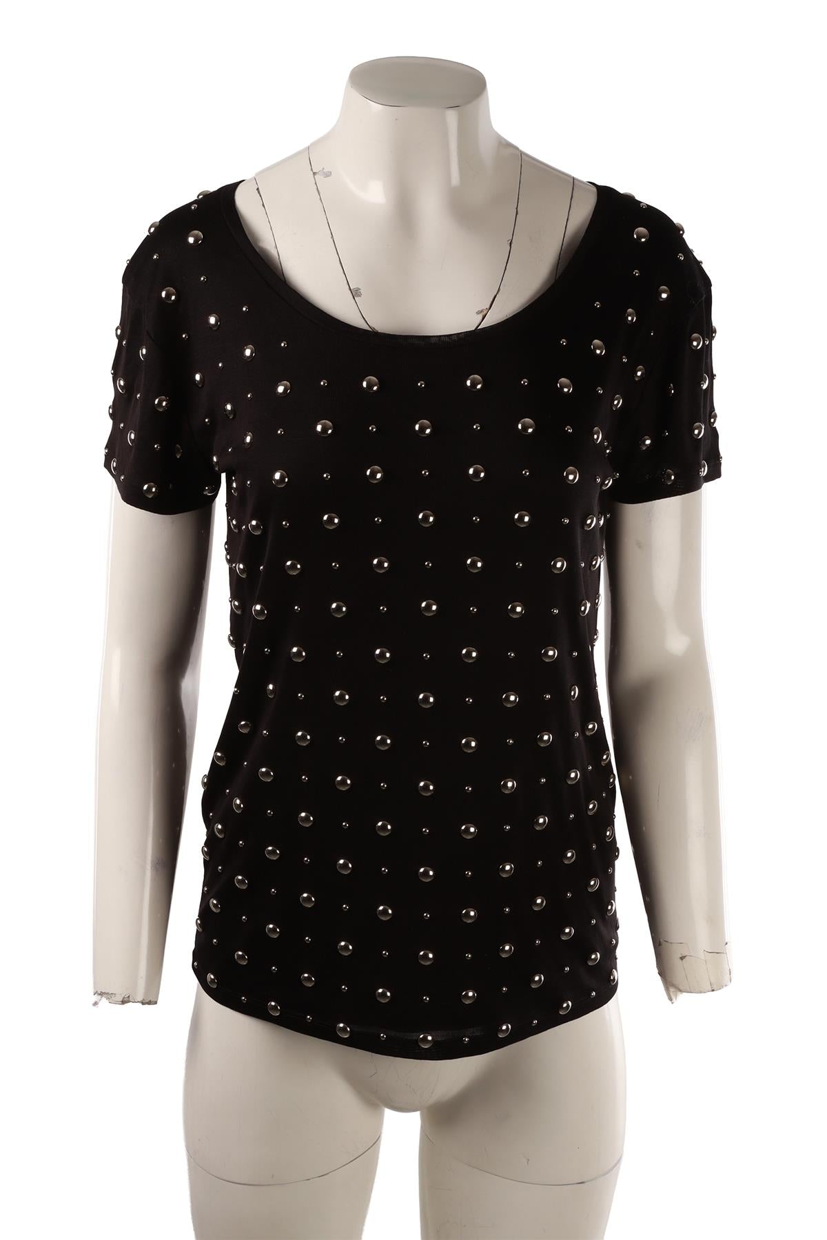 BLACK SILK T-SHIRT