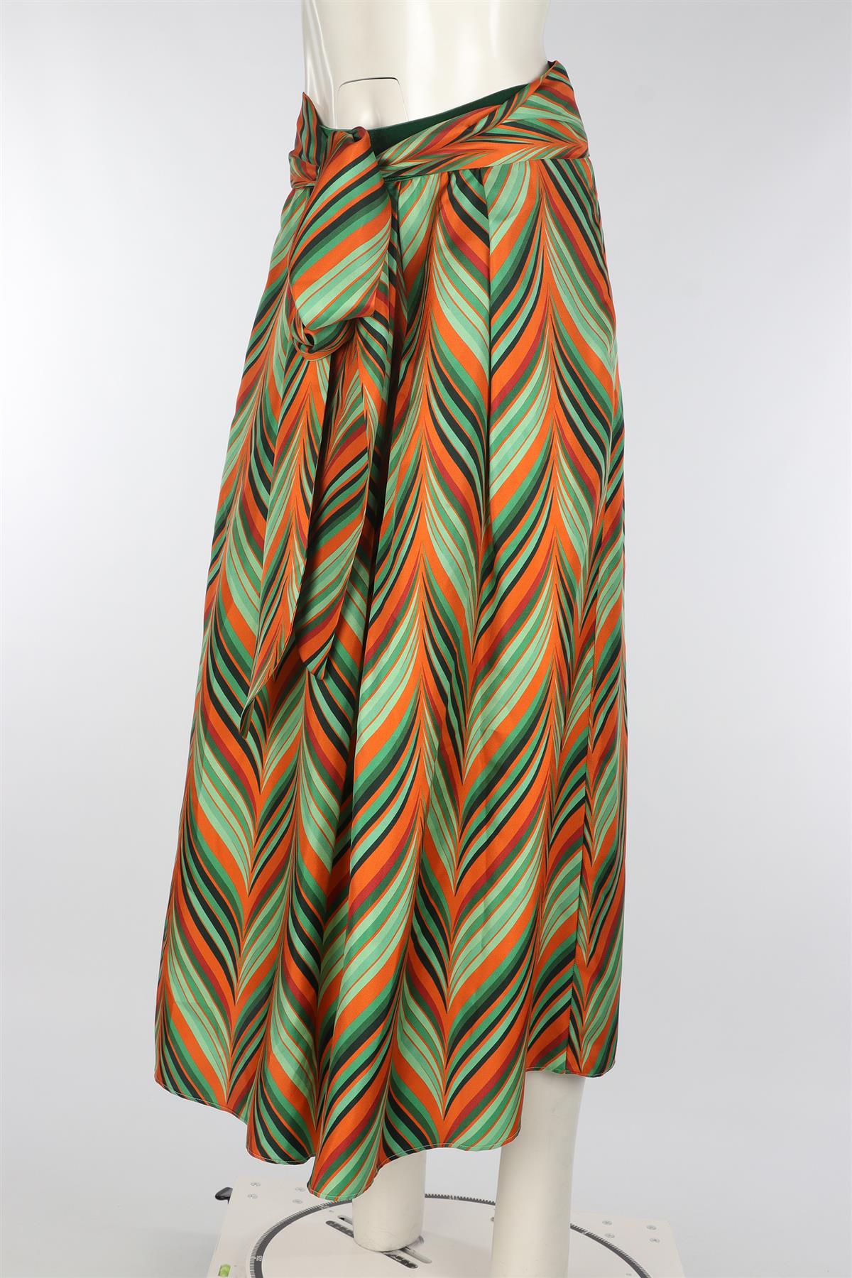 LE GONNE RUFFIANE + GRAND HOTEL TREMEZZO MULTI SILK MAXI SKIRT SMALL